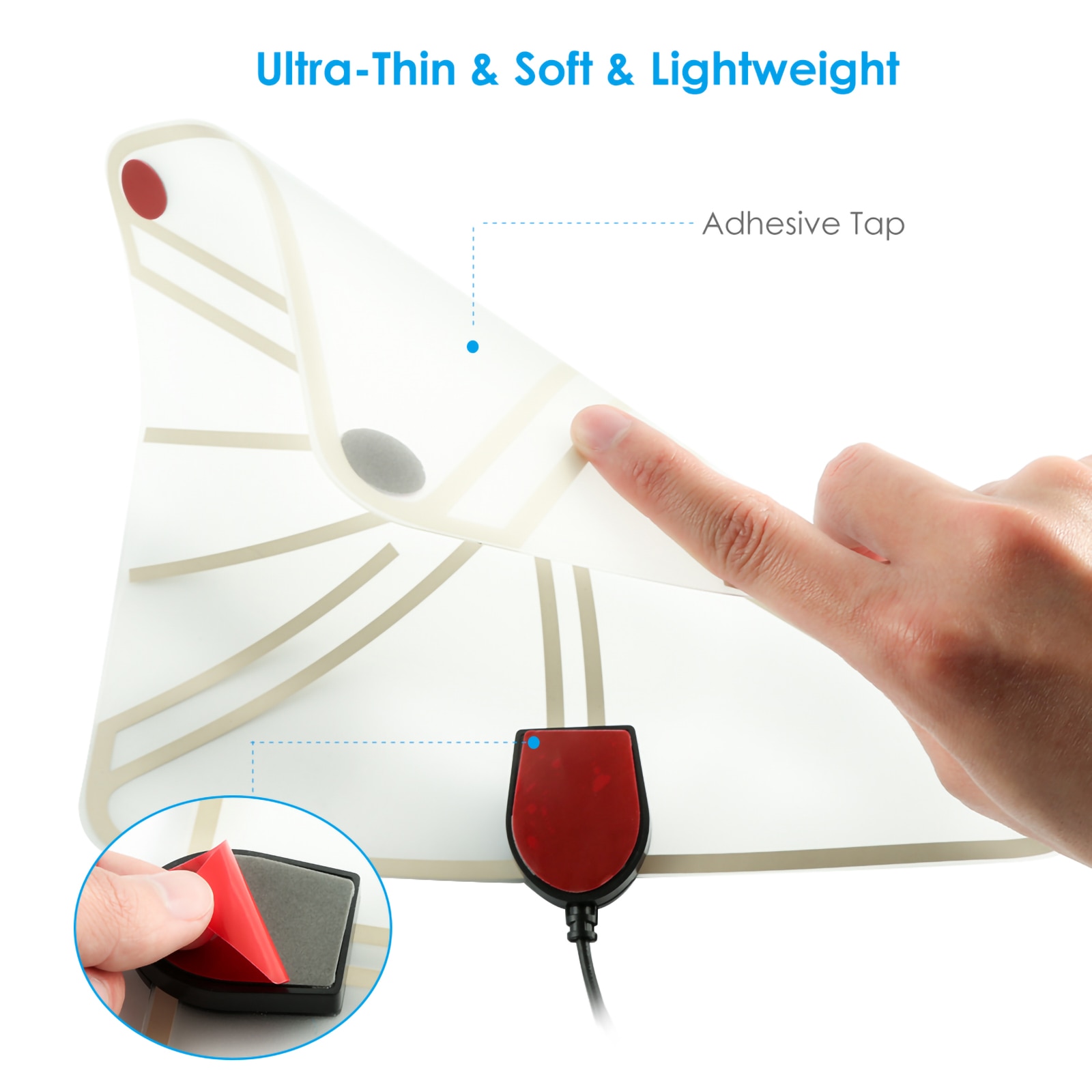 50 -100Mile Range HDTV Clear View Antenna Digital Flat 1080P Amplified Booster Digital TV 50 Miles Range LNA Gain VHF