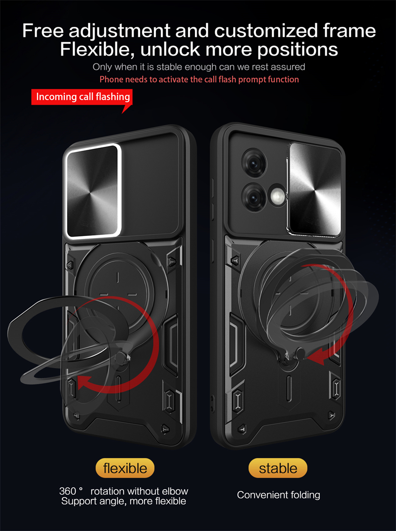 For Moto G84 5G Case Magnetic Holder Ring Phone Case For Motorola Moto G84 G 84 5G Slide Camera Lens Armor Shockproof Back Cover