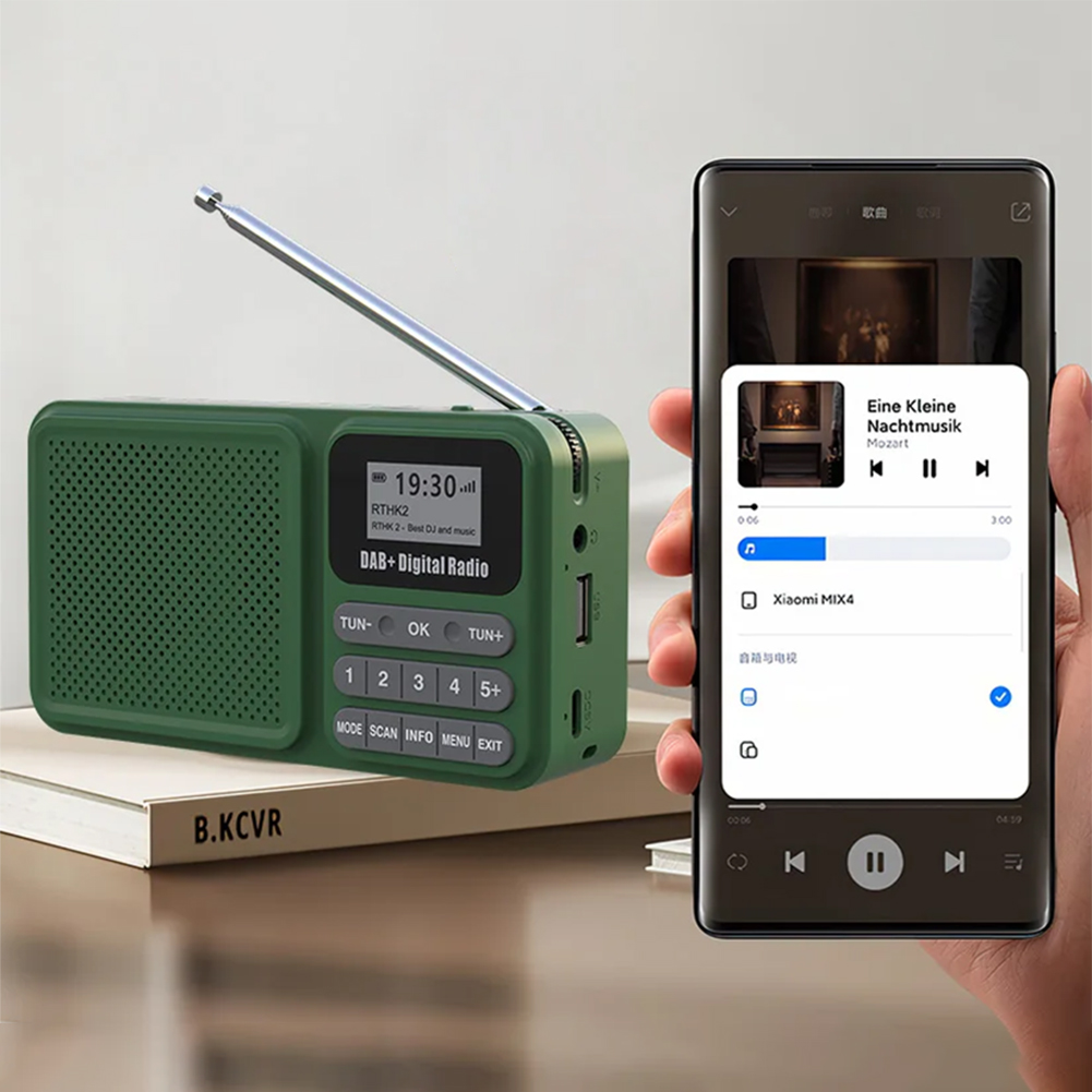 Portable DAB Plus Digital Radio with Bluetooth Solar Powered Rechargeable Speaker Supports USB TF Card MP3 Playback