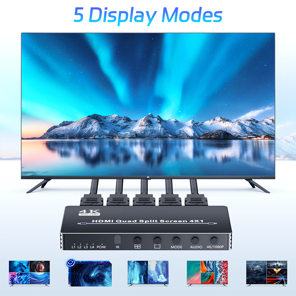 Multivisor HDMI 4K 4X1/2X1 HDMI Quad multivisor HDMI multivisor HDMI 4K HDMI multivisor 4X1 Swicth multivisor interruptor sin costuras
