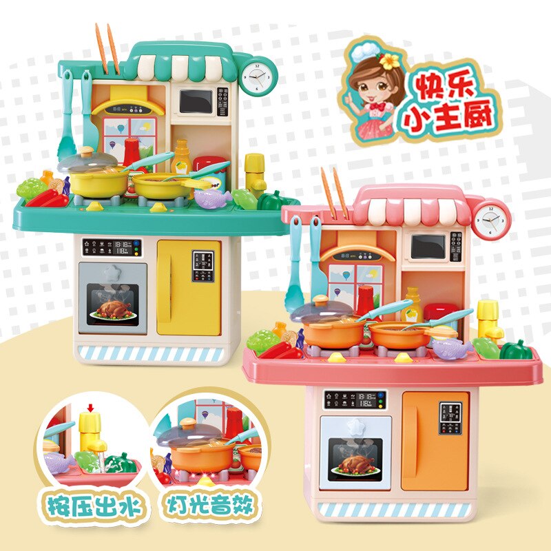freundlicher Küche Spielzeug Spielen Haus Modell Küche Kochen Koch Licht Enthalten Licht Klang Mädchen'S und JUNGEN