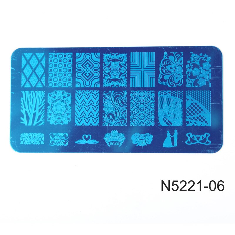 Gelfavor-Placa de estampado para manicura, Gel transparente, sello de silicona, molde para sello, acero inoxidable, esmalte de uñas de Gel UV: N522106