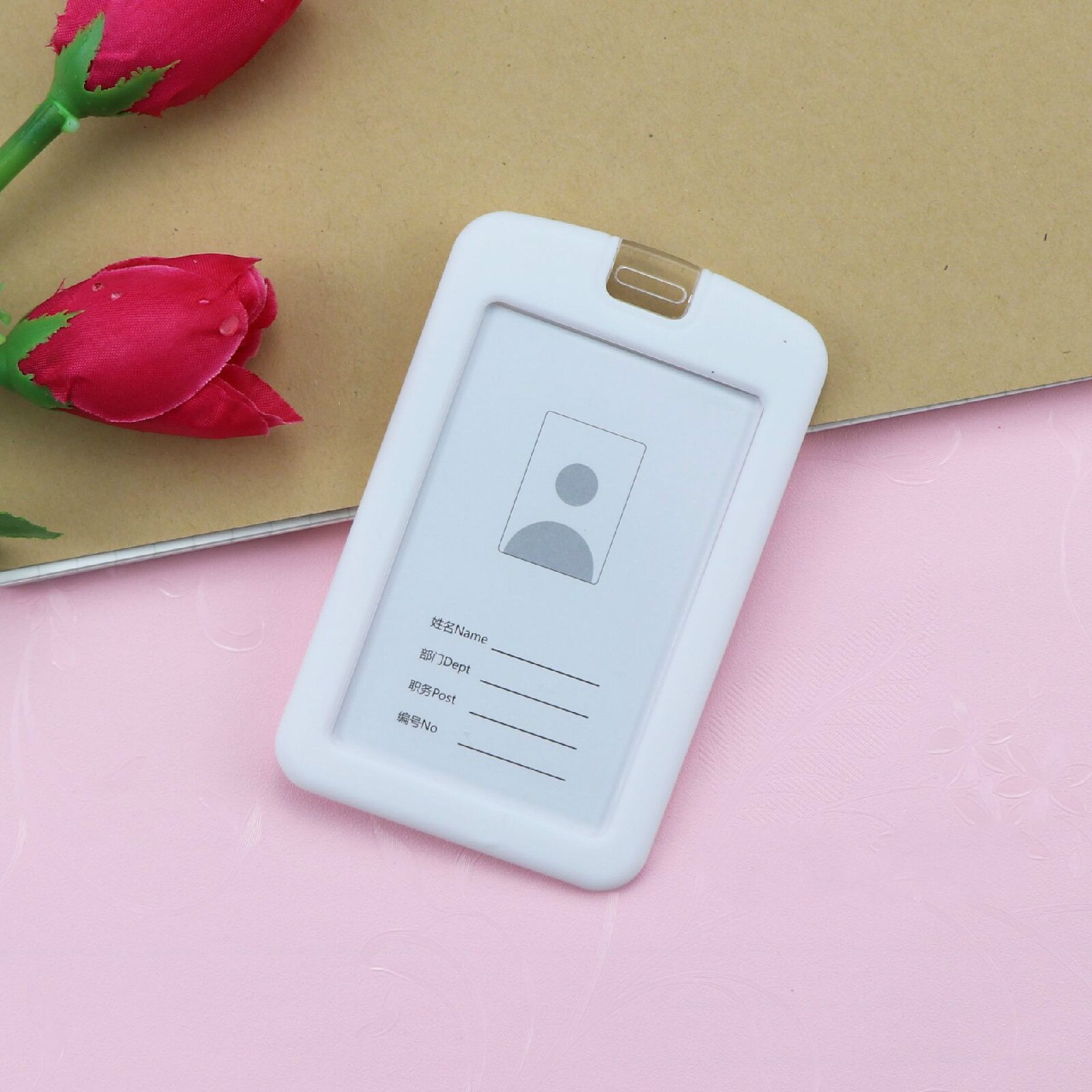 3/5pcs Credential Door Holders Credentials Holder Students Bus Card Case Lanyard Identity Badge Cards Cover Silicone Card Holder: White / 3Pcs