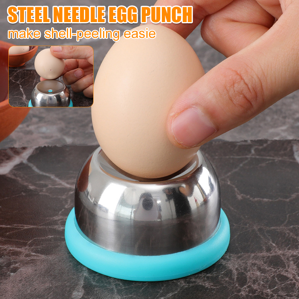 Perforador de huevo de acero inoxidable, punzón duradero con separador de agujero de aguja para huevo duro, utensilios de cocina