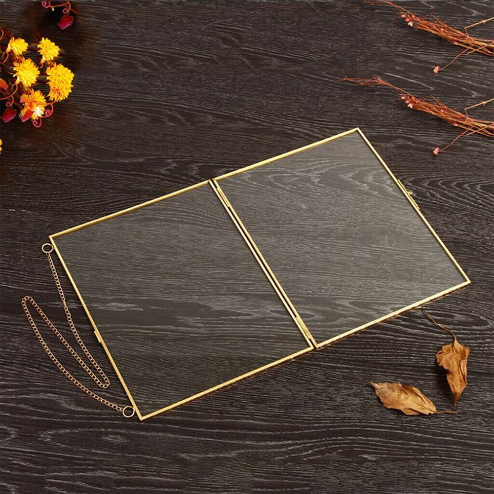 Style Vintage industriel Double face verre suspendu cadre fleur cadre mur plante cadre spécimen affichage Photo R0X0