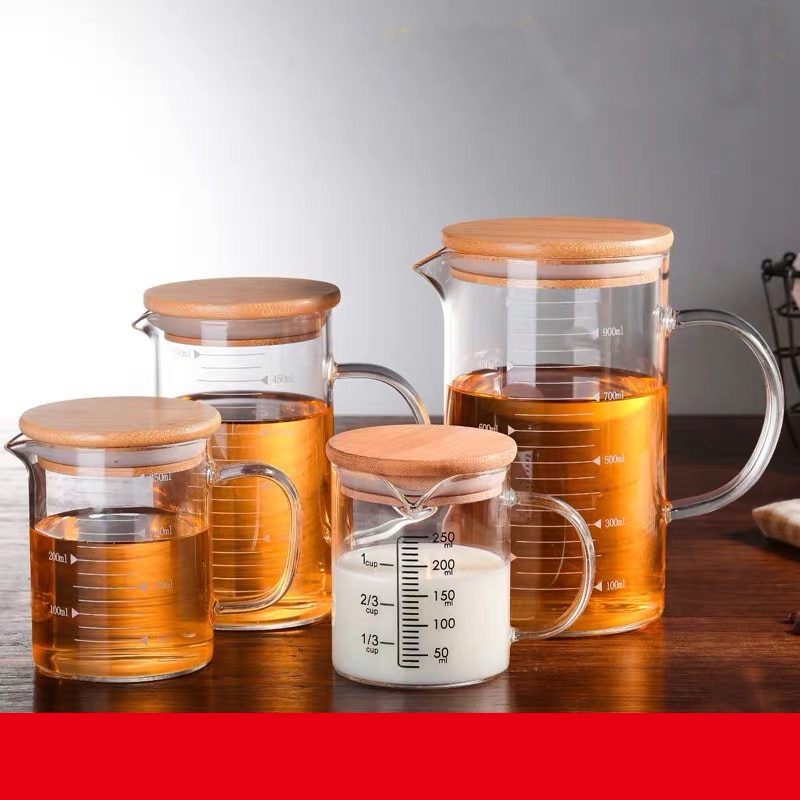 250ml-500ml Glass Transparent Measuring Cup Cooking Tools Container Measuring Cup Measuring Liquid Bakeware Kitchen Accessories