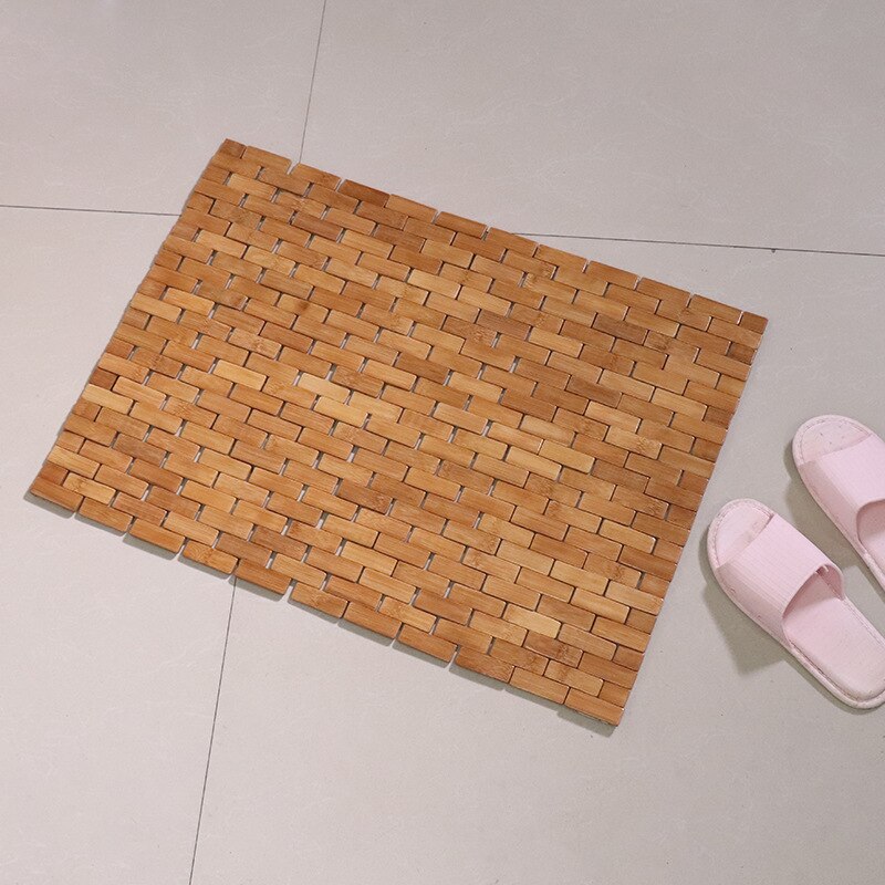 Bathroom Door Mat Bamboo Floor Mat Bamboo Mat Splicing Kitchen Waterproof Anti-slip Mat Hotel Bathroom Mahjong Mat: Length 46 height 76