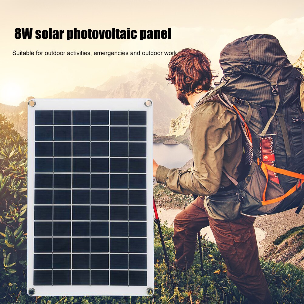 QWORK® Zonnecel Telefoon Oplader Mini USB Zonnepaneel voor Outdoor