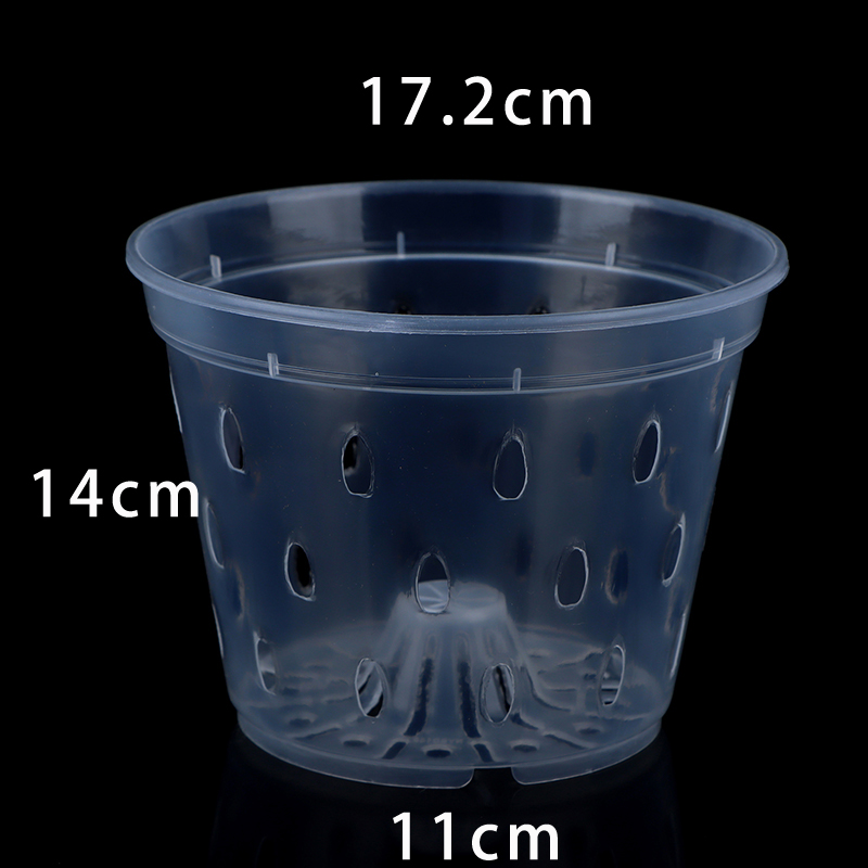 Maceta transparente para orquídeas, macetas de plástico para Control de raíces con agujeros, contenedor transpirable para crecimiento de plantas, suministros de jardín, 5 uds.: Morado
