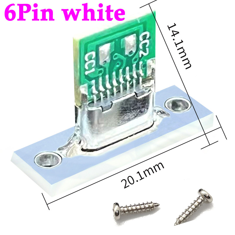 1-10 Uds conector USB tipo C 3,1 tipo C 2 pines 4 pines conector hembra puerto de carga USB 3,1 tipo C enchufe con placa de fijación de tornillo: Castaño / 10-19 Unids