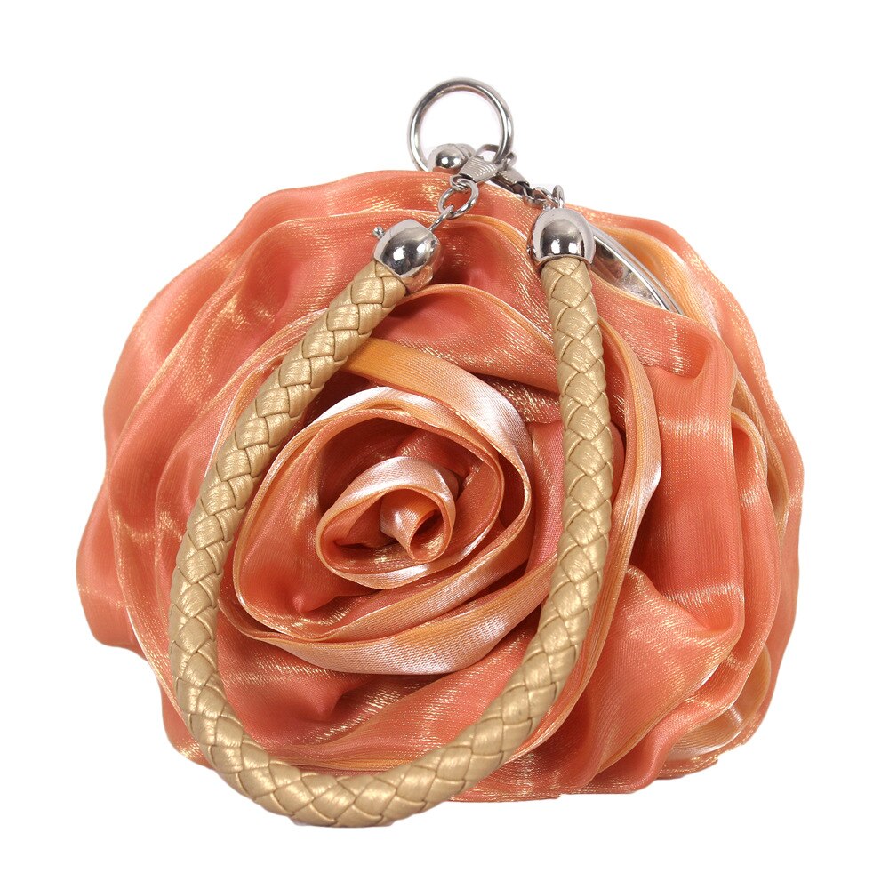 Purple Pink Red Ivory Gold Lovely Flower Rose Evening Bag Woman Clutch Coin Purse Bridal Wedding Bags Party Mini Bag: 09