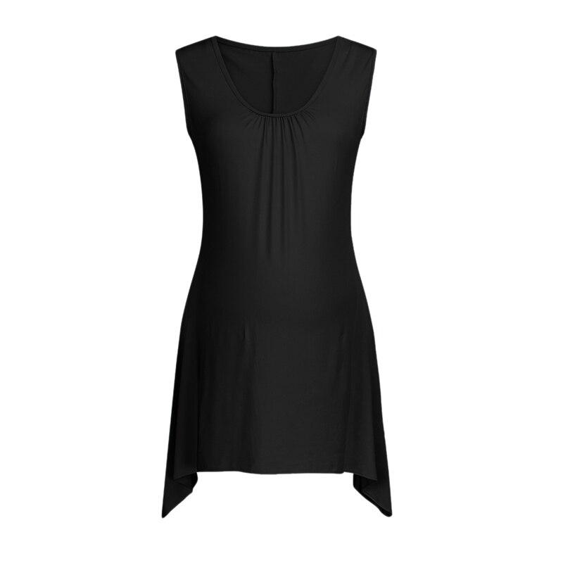 Vrouwen zwangerschaps effen mouwloos shirt zwangerschap zomer hemdjes zwangerschapsblouses: Zwart / M