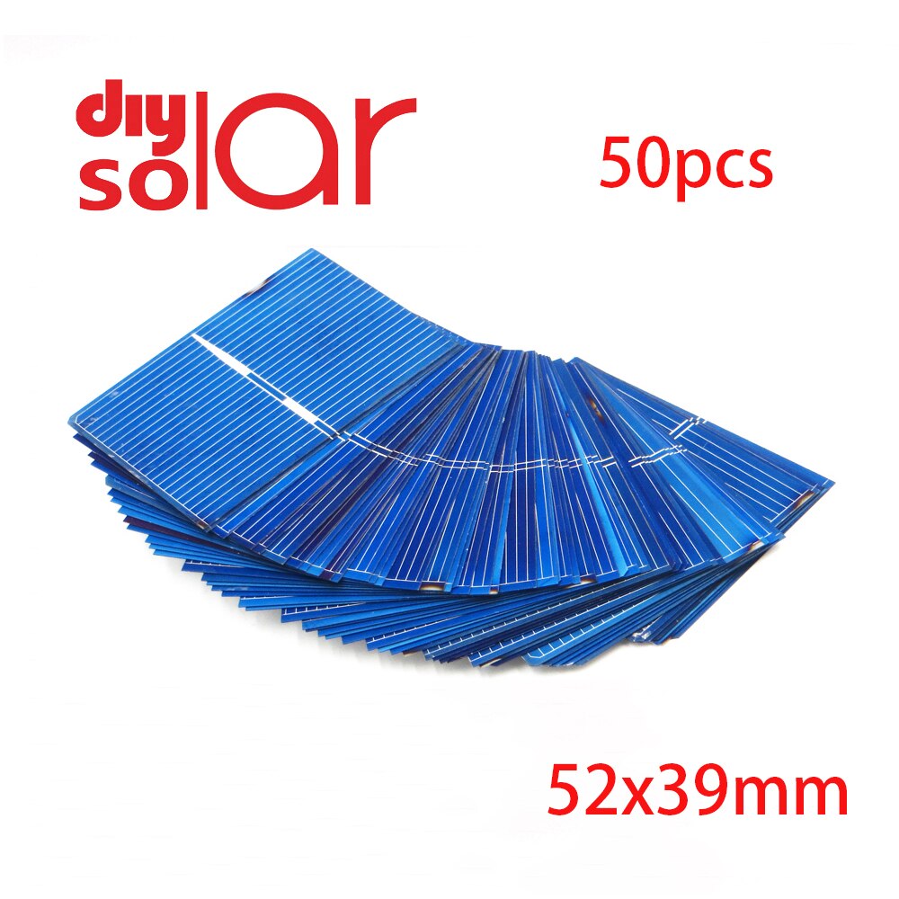 Poly Solar Panels Education Study50 pcs Solar Cells DIY Charger Polycrystalline Battery Charge 6V5V 12V9V C60 5/6 inch Mono: 50pcs 52x39mm
