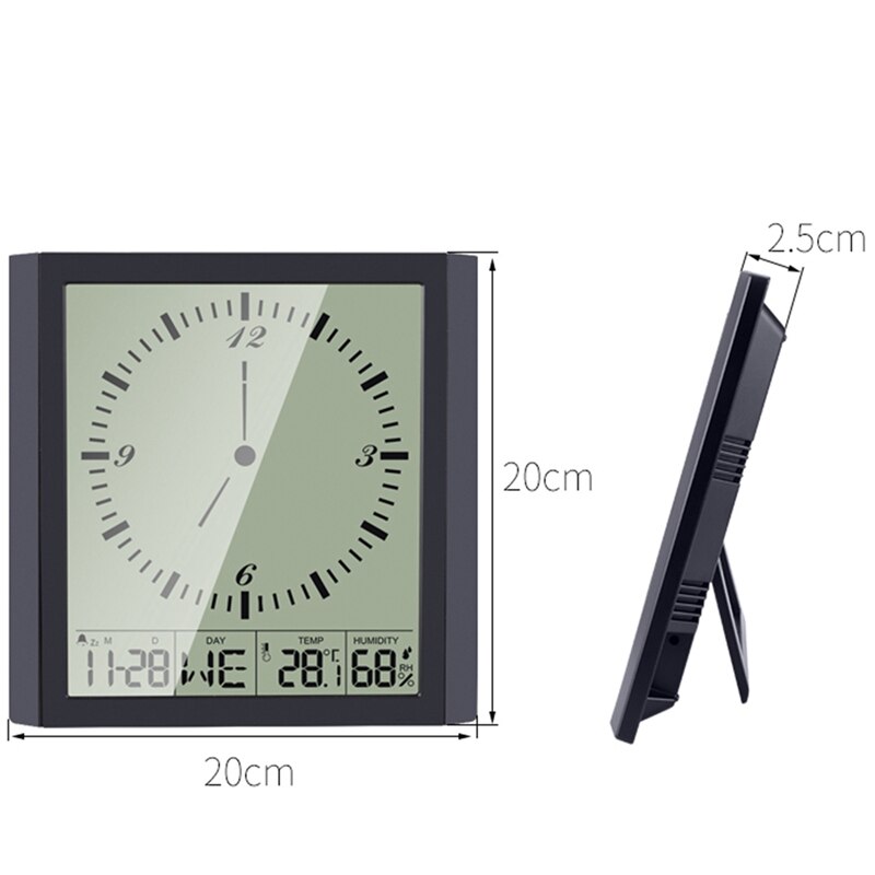 Digital Wall Clock, Alarm Clocks for Bedroom Home Decor, Large LCD Screen with Time/Calendar/Temperature Display