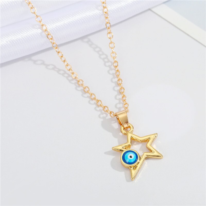 Evil Eye Water Necklace Jewelry Choker Pendant Couple Necklaces for Women Men Lovers Girls Boys Lady Female Male: NC21Y0487-4