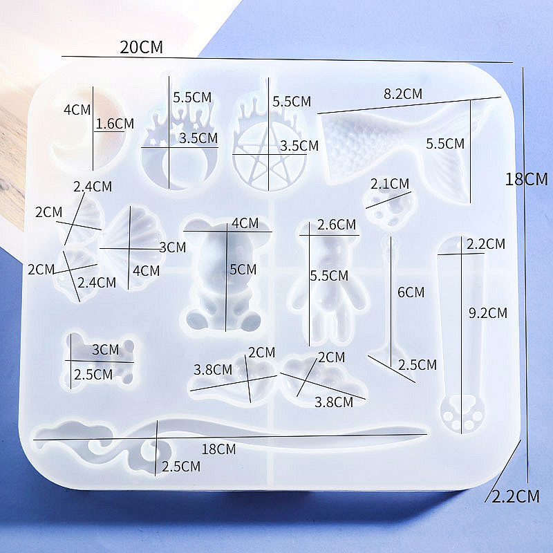 Beer Moon Star Shell Vissenstaart Haarspeld Siliconen Mal Voor Sieraden Hars Sieraden Maken Tool Uv Epoxyhars Mallen