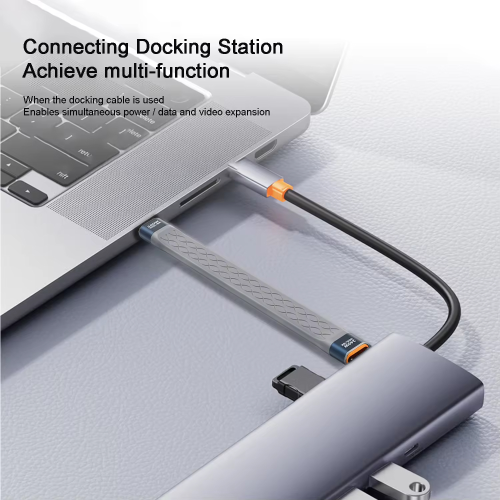 NNBILI 240W 40GB Cable corto USB C a USB C Cable de carga rápida tipo C 40Gbps transferencia de datos 8K Cable de extensión de carga de datos plano