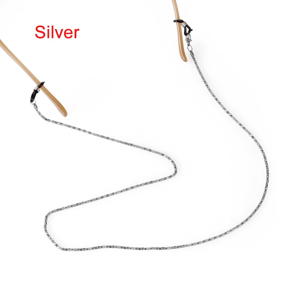1PC Eyeglasses Chain Sunglasses Lanyards Spectacles Cords Reading Glasses Holder Necklace Women Eyewear Accessories: silver