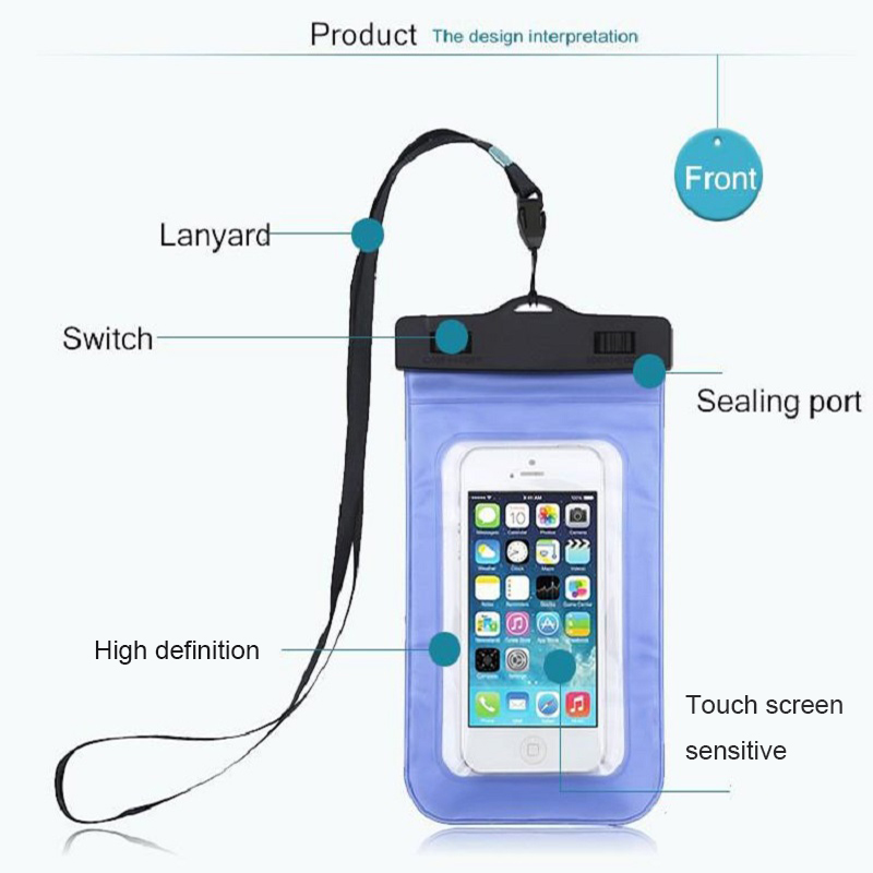 Universal Waterproof Mobile Phone Case For iPhone 8 Samsung S9 Clear PVC Sealed Underwater Cell Smart Phone Swimming Pouch Cover