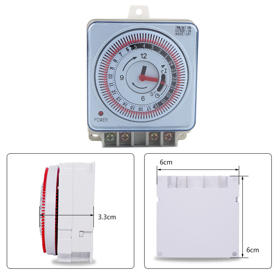 24 Hours Timing Switch Multi-functional Mechanical Timer Industrial Timing Device Switch Protect Panel Timer Supplies 230V 16A
