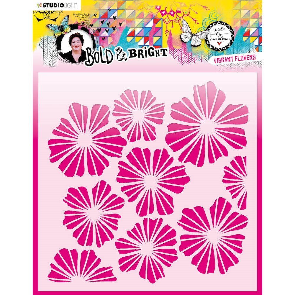 2022 Diy Layering Stencils Flowers Fire Bold and Bright Wild at Heart pacman daisies Abm Bold Painting Scrapbook Embossing Molds: Y3282-Stencil