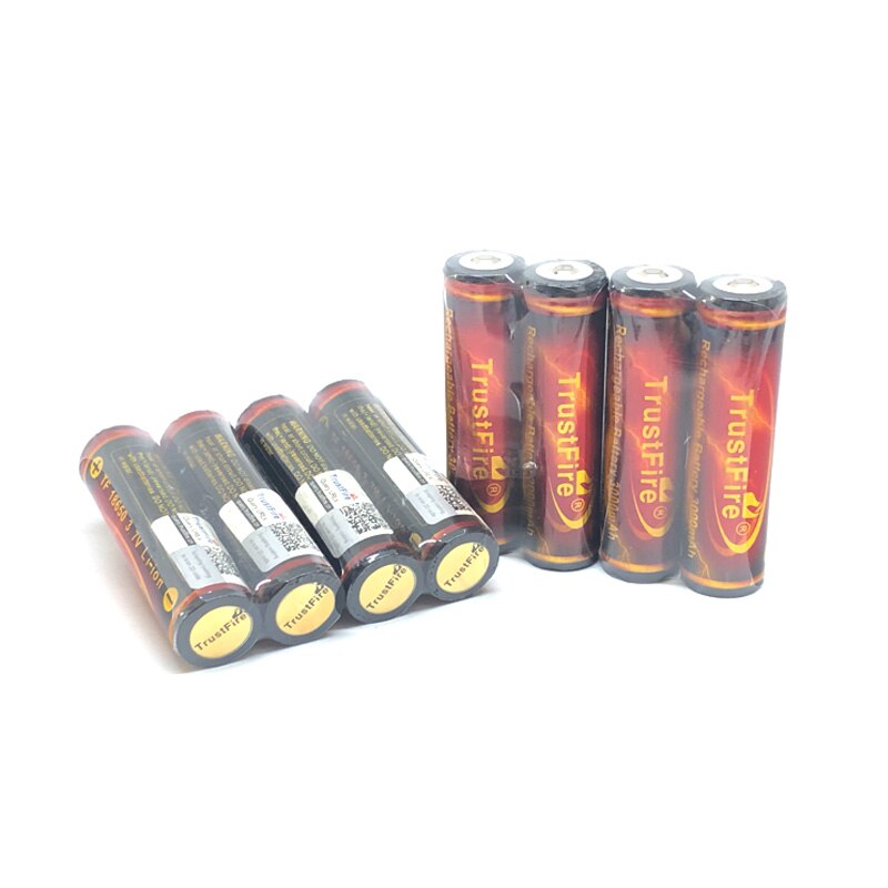 2pcs/lot TrustFire 18650 Golden Protected Battery 3.7V 3000mAh Rechargeable Lithium Batteries with PCB For Flashlights Torch