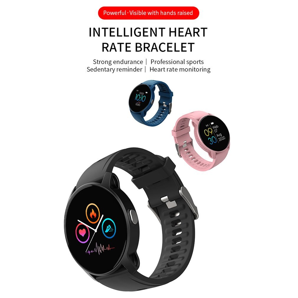 Heart Rate Monitor W9 Smart Watch Sports Mode Sleep Time Monitor Bracelet Full Touch Screen Waterproof IP67
