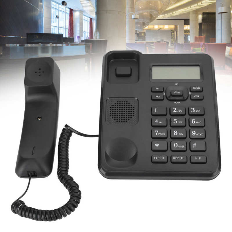 KX-T6001CID Fixed Telephone Home Wired Landline Business Office Corded Desk Phone Black Desk Telephone