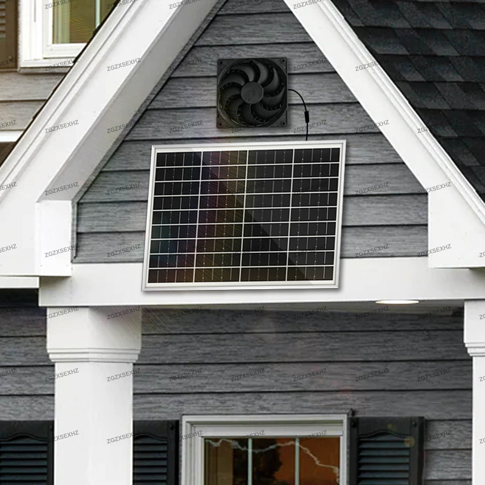 15W 12V Solar Portable Waterproof Exhaust Fan Mini Fan Air Extractor Ventilator for Kitchen Maison Dog Chicken House Greenhouses