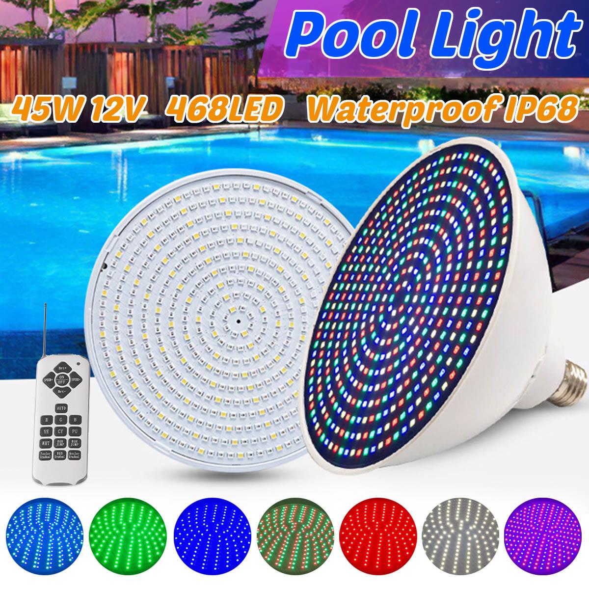 45w Ip68 Led Swimming Pool Light Led Waterproof UnderWater Light RGBW Color 12V Pond Lights RGB Led Luz Spotlight Remote control