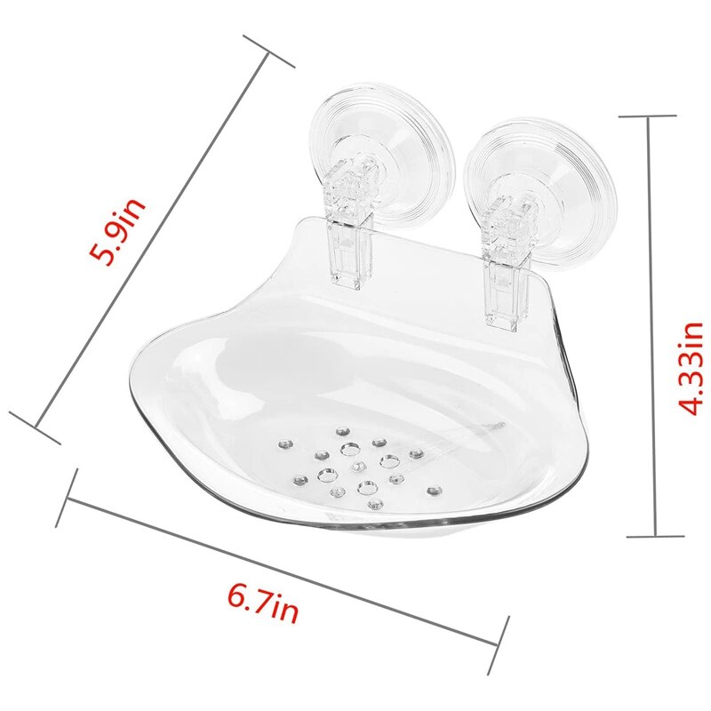 Zeep Houder Zeepbakje Vacuüm Zuig Zeepbakje Voor Badkamer Teller, Douche, Keuken-Clear