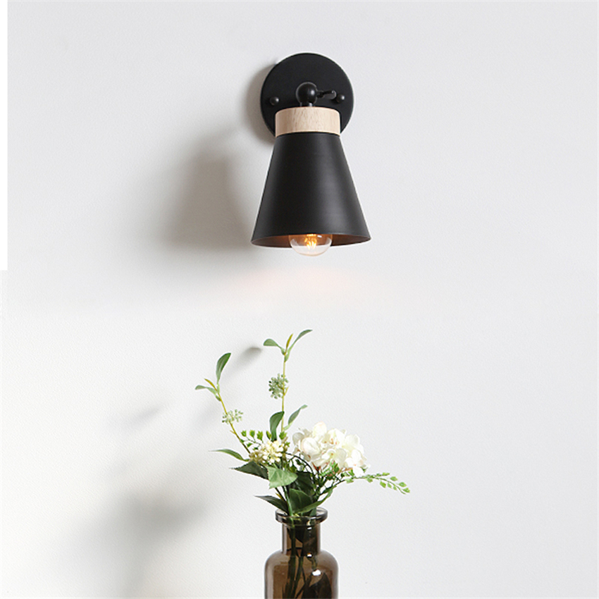 Nordisk jernlampeskjerm vegglamper moderne gjeng balkong korridor roterende vegglampe vegglamper heltre soveromsdekor ledet-lamper