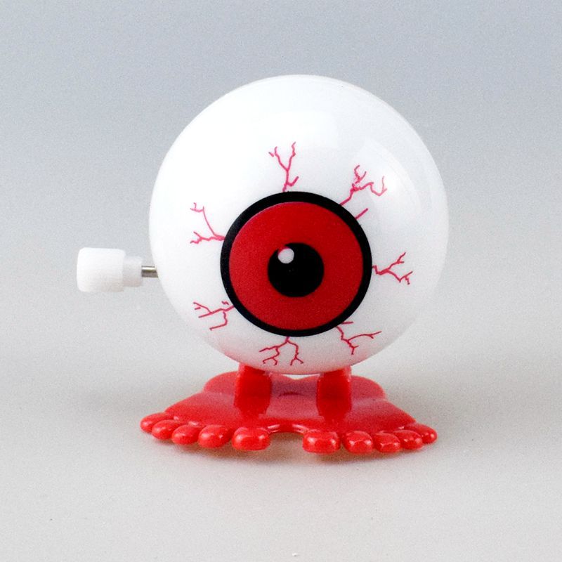 Novelty Funny Winding Spring-Winding with Eyes Jumping Teeth Ghost Teeth Halloween Christmas Small Toy: Jumping Giant Eyeball Red