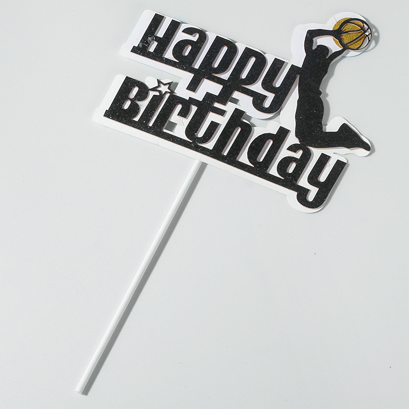 Basketball Cake Toppers Happy Birthday Balls Cake Decorations Basketball Theme Cake Decoration for Boy Sport Party Supplies