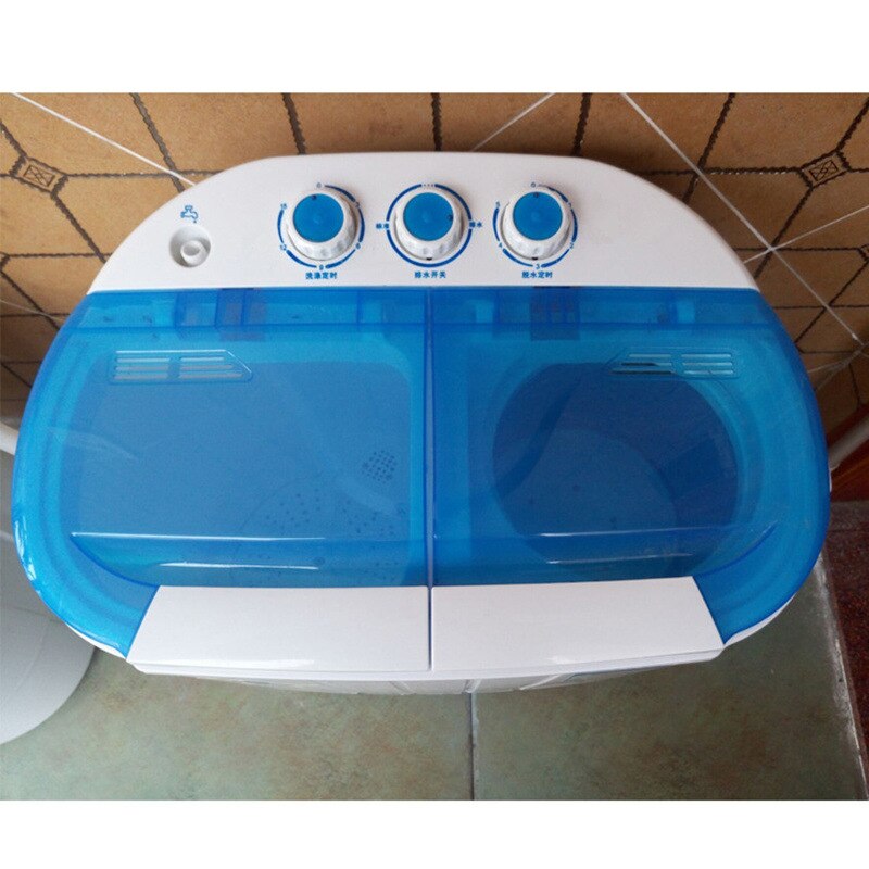 Dubbel badkar mini tvättmaskin liten halvautomatisk dubbel badkar tvättmaskin tvättar allt-i-ett maskin