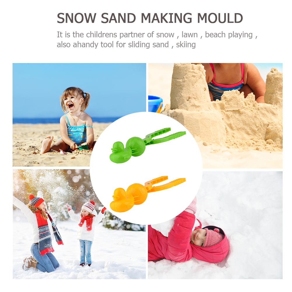 Winter 3D Eend Voetbal Sneeuwbal Maker Sandball Maker Clip Leuke Vorm Kids Outdoor Sneeuw Zand Maken Mold Speelgoed Tool