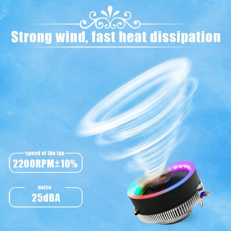 Q2 Rgb 3 Pin Cooling Fan Heatsink Computer Pc Cpu Cooler Radiator Voor Socket Lga 775 1150 1151 1155 1156 AM4 AM3 AM2 +