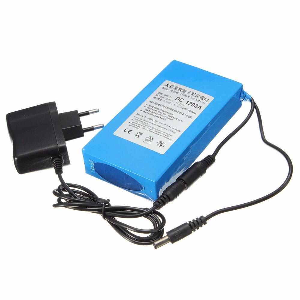 Dc 12v litiumbatteri 9800 mah uppladdningsbart polymer li-ion batteripaket för gatubelysning led-ljus digital produkt standby-ström