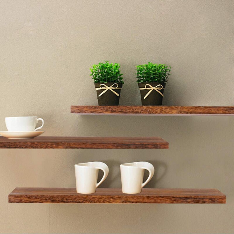 1pc Wall Mounted Rustic Floating Shelves Wall Mount Display Condiment Bottle Rack Floating Shelves Rustic Wood Wall Home Decor