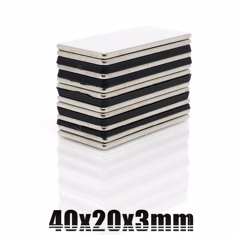 2 stks Magneten 40x20x3 N35 Bulk Super Strong Strip Blokkenbalk Magneten Zeldzame Aarde Neodymium 40 x 20x3mm ndfeb Neodymium 40*20*3