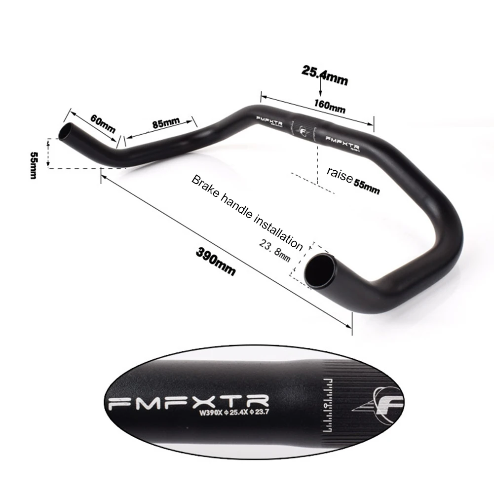 25,4 mm 390 mm Bullhorn-Lenker für Fixed Gear Mountain Road Bike Fahrradteile Aluminiumlegierung Fahrradlenker Rest Bend Bar
