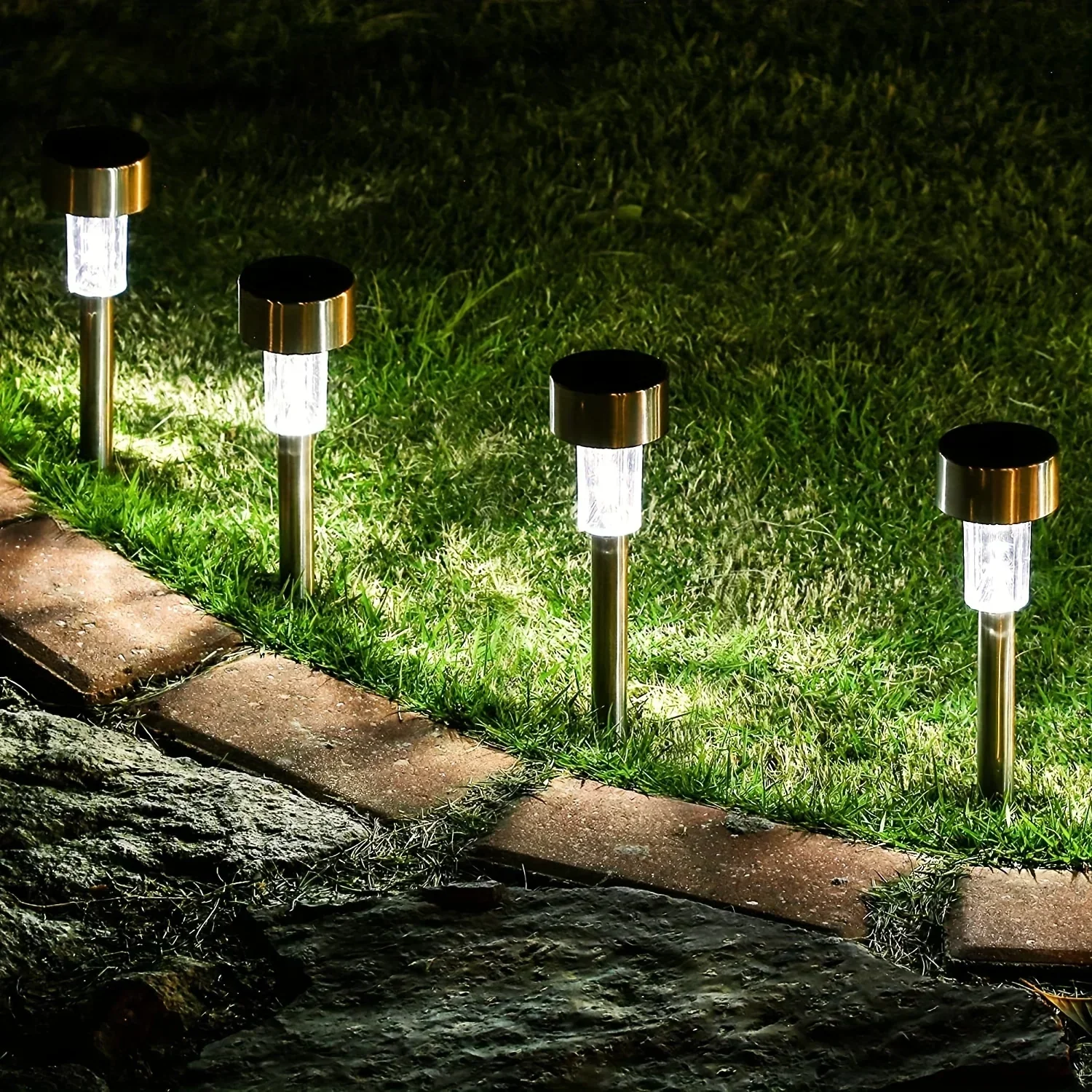 Led solar caminho luzes do gramado ao ar livre ip65 à prova dip65 água lanterna decoração lâmpadas para jardim passarela caminho garagem pátio quintal gramado