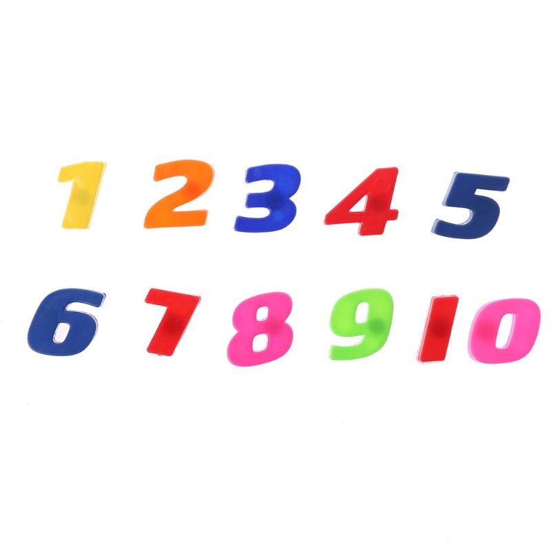 Køleskabsmagneter, der lærer magnetisk alfabet, sæt  of 42 farverige bogstaver og tal
