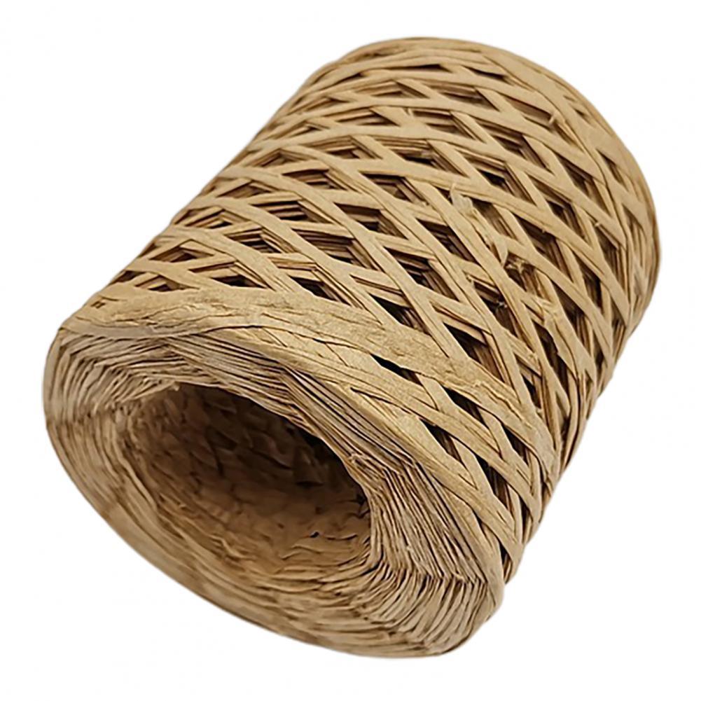 1 Roll Useful Exquisite Lightweight Paper Ribbon Paper Yarn Baking Packaging Belt Rope for Raffia Straw Paper: Khaki