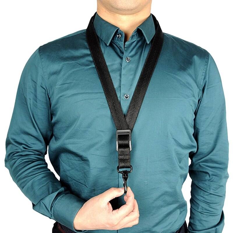 Couro acolchoado saxofone ajustável pescoço cinta com gancho de pressão para alto tenor soprano baritone sax música acessórios g99d