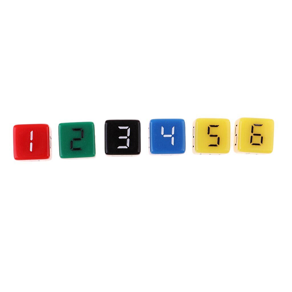 Jouet de dés à Six faces pour donjons et Dragons, 5 couleurs, 16mm, D6, MTG TRPG