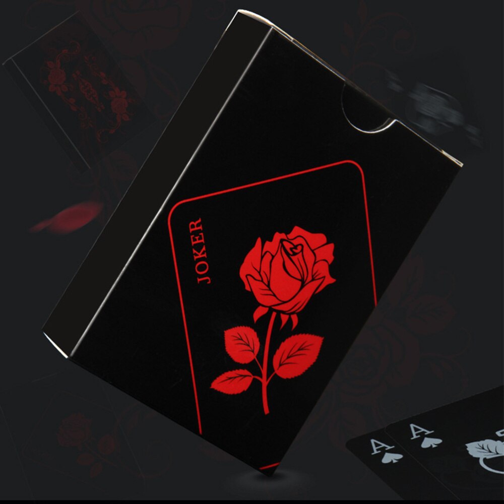 55 pièces noir Rose motif Table de Poker jouant jeu de pratique pour la barre à la maison (54 pièces ajouter 1pc remplacer