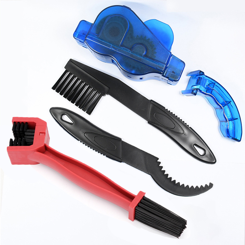 4 stks/set Fietskettingreiniger Fietsborstels Scrubber Wassen Gereedschap MTB Fietsen Reinigingssets Racefiets Kettingreinigingsgereedschap Sets: Licht Groen