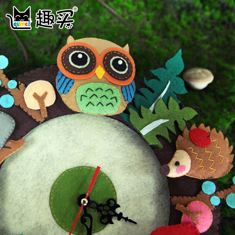 Christmas Non-woven Felt Animal Clock. Diy Kit Craft Handmade Craft Kit Toys