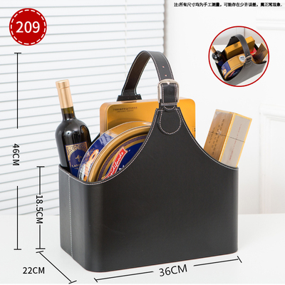 Förvaringskorg i imiterat pu-läder, bärbar förvaringskorg för frukt: Himmelsblå